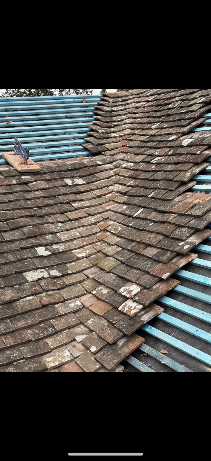 Old handmade tiled valley
